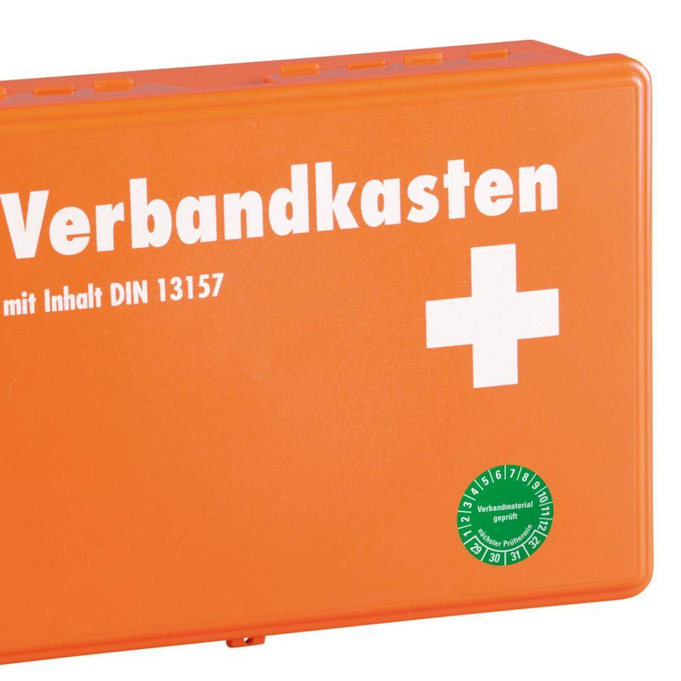 Prüfplakette Verbandmaterial geprüft, Nächster Prüftermin 29-32,grün, Dokumentenfolie, Ø 35mm, 10/Bogen