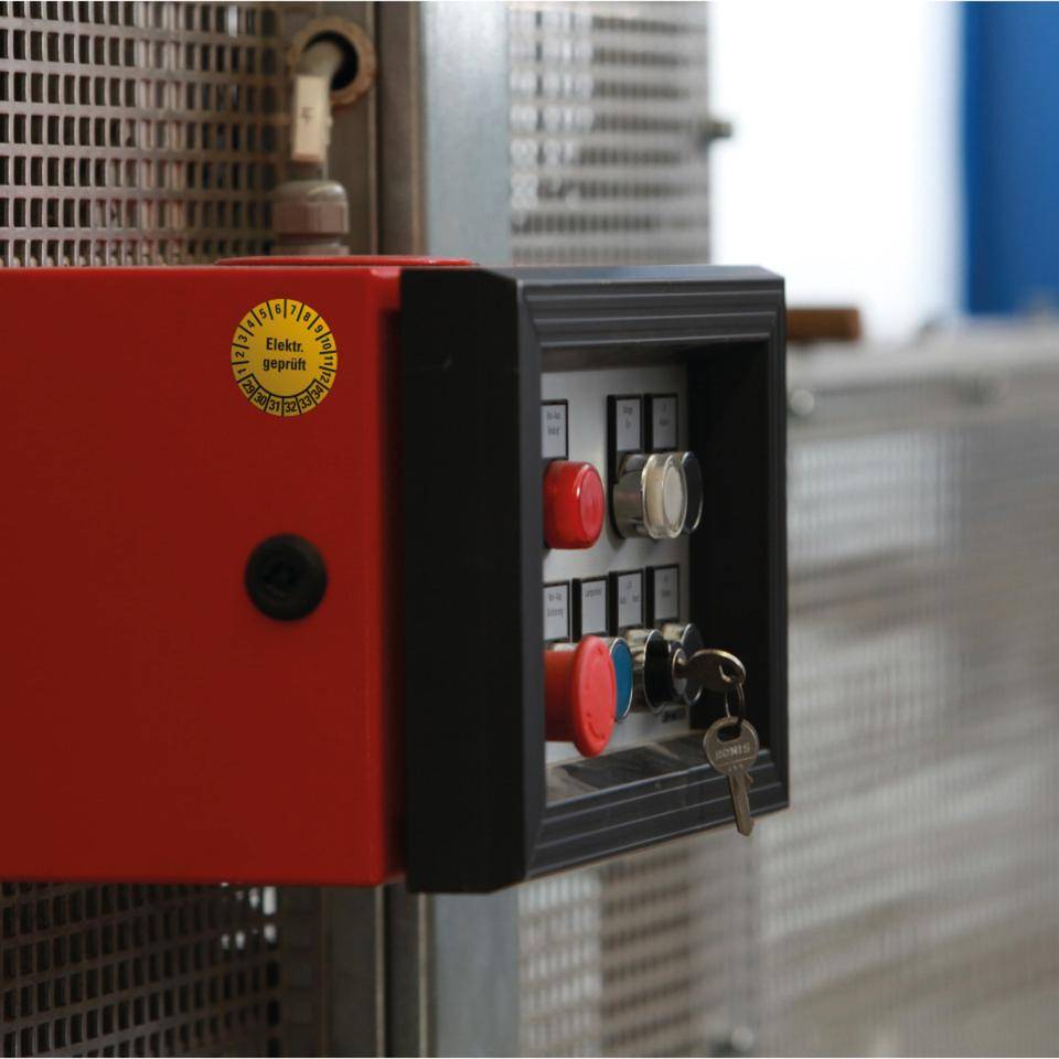 Prüfplakette Elektrisch geprüft 29-34, gelb, Dokumentenfolie, selbstklebend, Ø 20mm, 36/Bogen