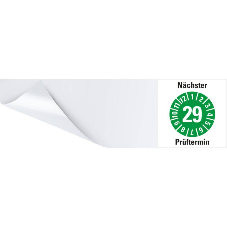 Kabelprüfplakette Nächster Prüftermin 29, grün, Folie, selbstklebend, 57x25mm, 6/Bogen