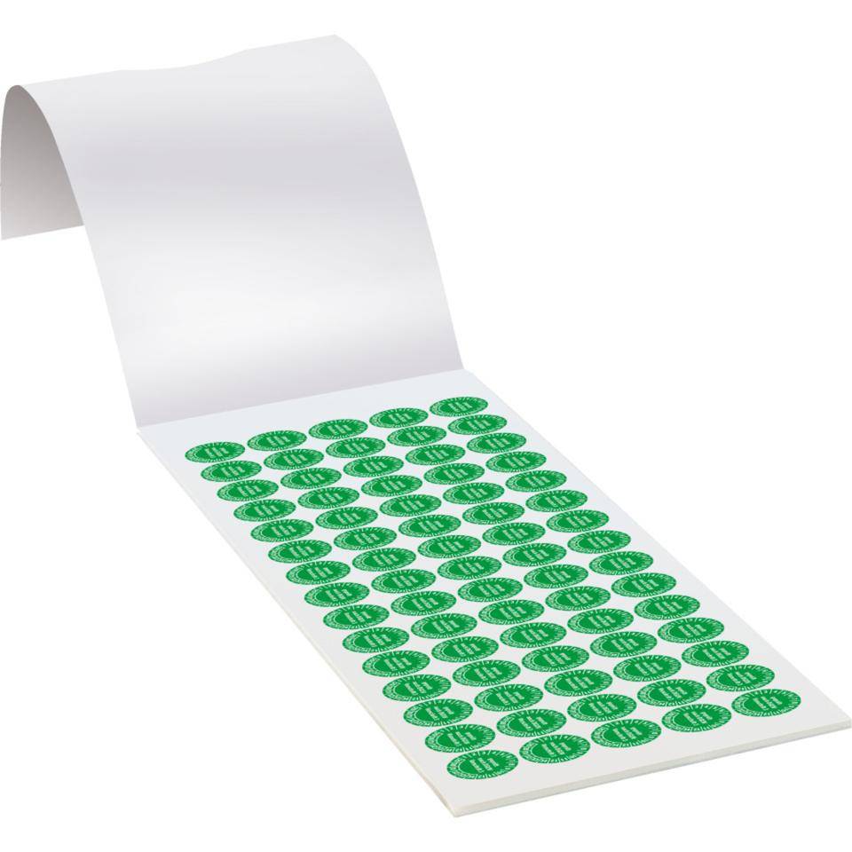 Prüfplakette geprüft nach DGUV 3 Nächster Prüftermin, 29-34, grün, Dokumentenfolie, Ø 15mm, 420/Heft