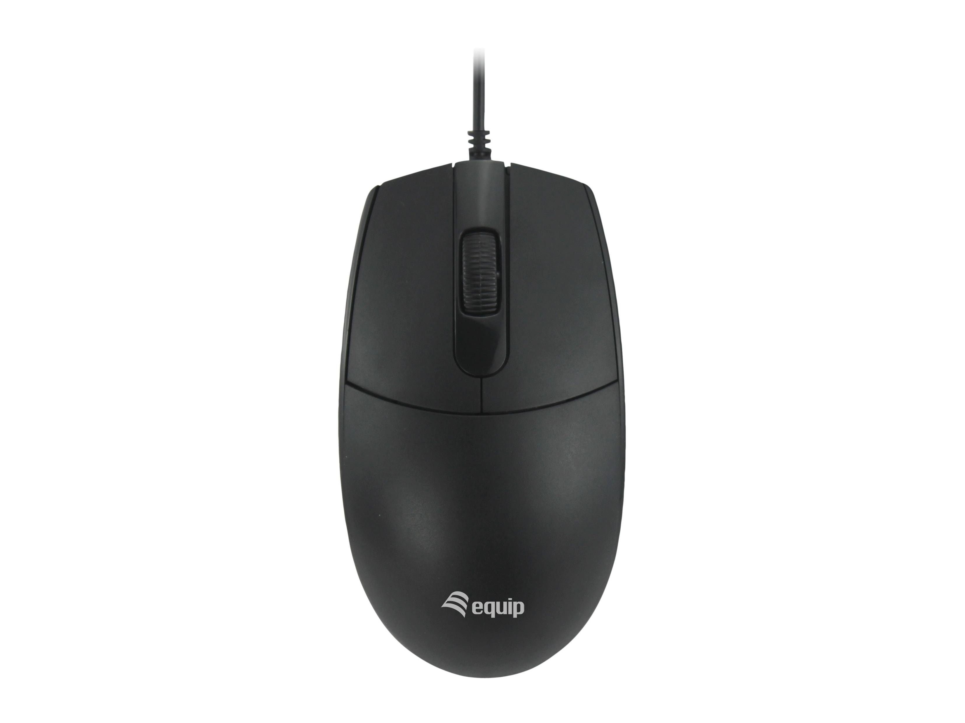 Equip Optische Maus USB-A Silent Rechts-Linkshänder 1.5m sw