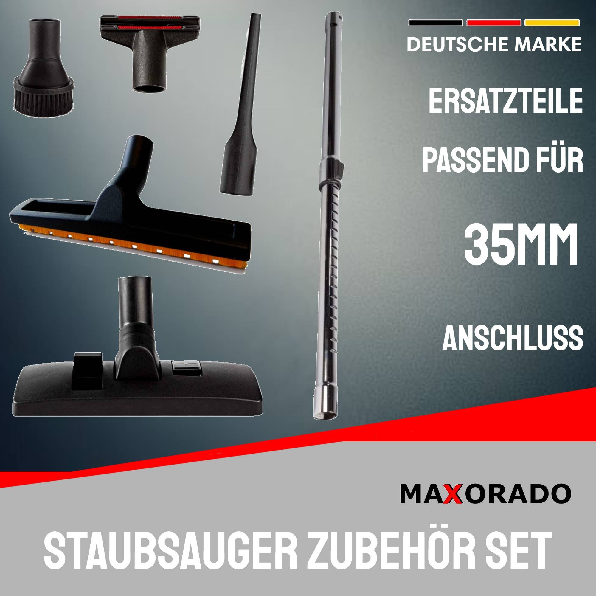 XL Zubehör Set I 35mm Staubsaugerrohr Kombidüse Staubpinsel Fugendüse Möbelpinsel