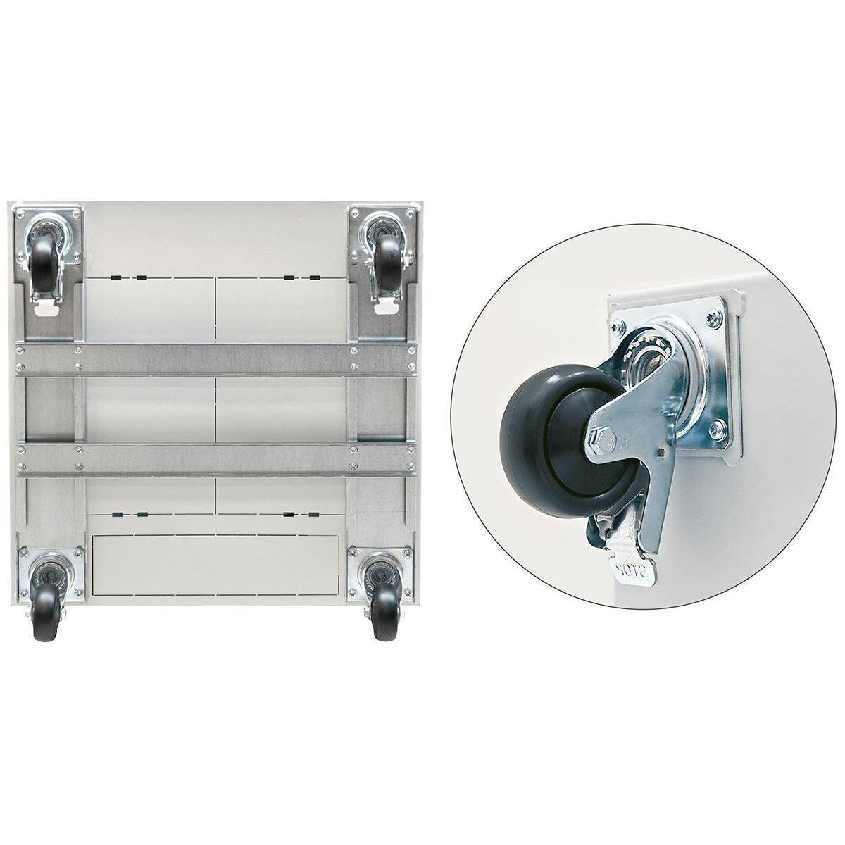 RAX-RK-X66-X1 - Rollensatz mit Verstärkungsrahmen für Verteiler 600x600, Tragkraft 450 kg