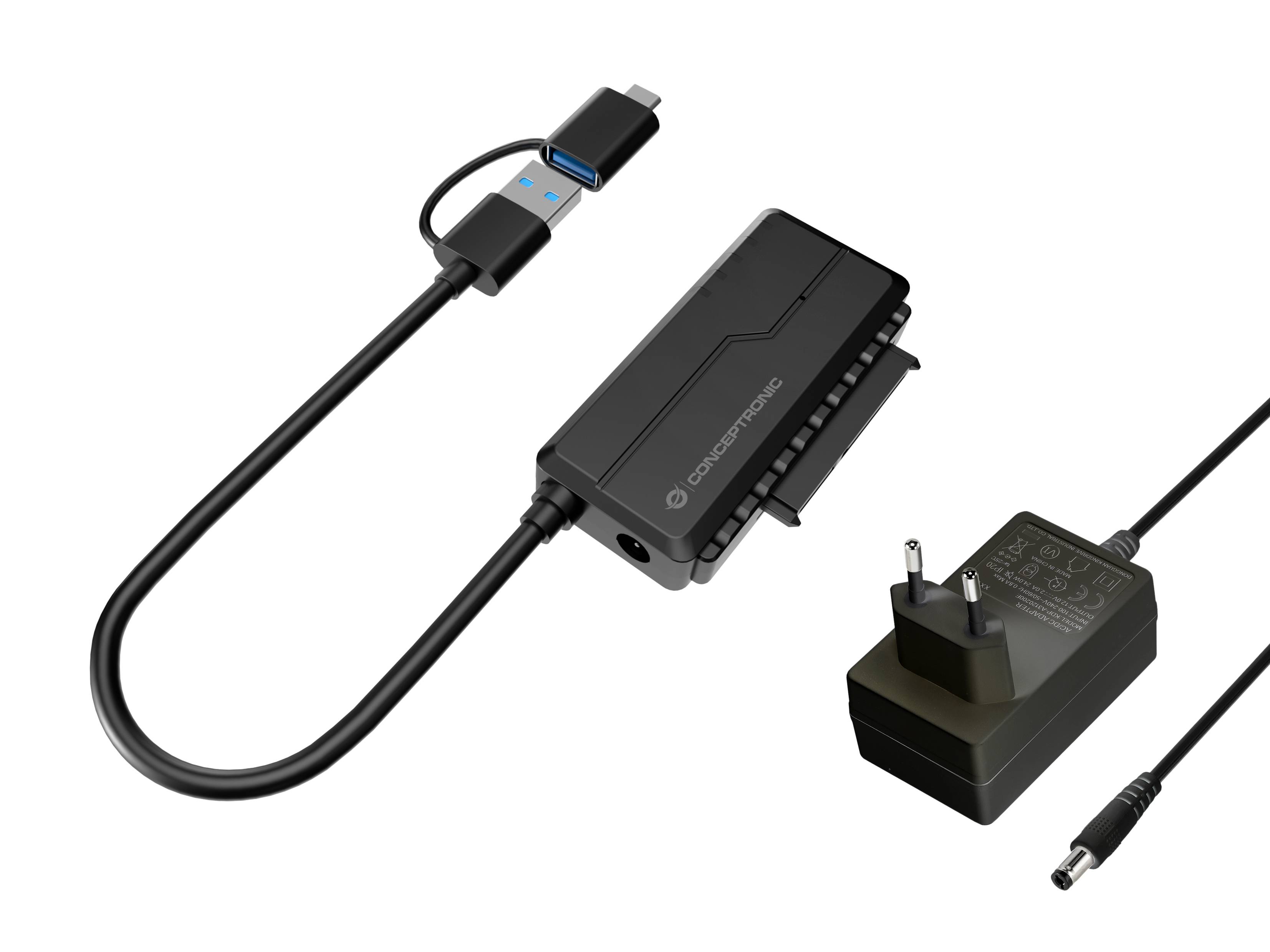 Conceptronic Adapter USB-C -> SATA 2.5/3.5" schwarz