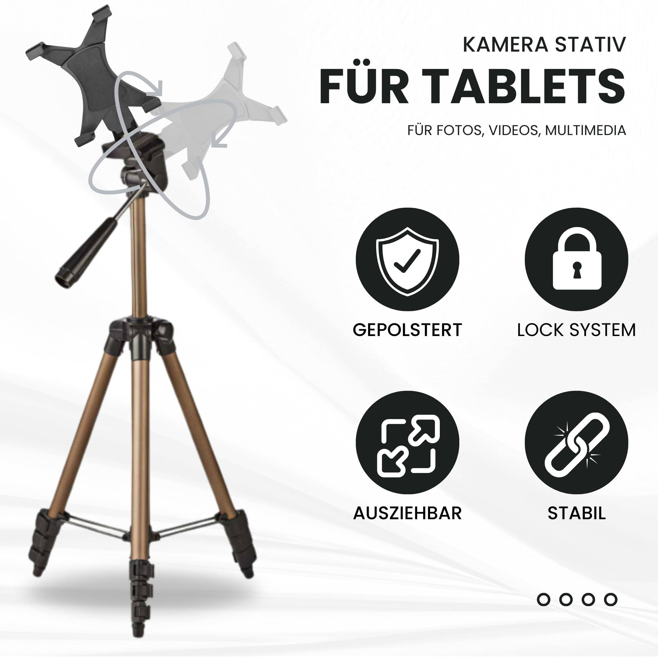 Kamerastativ Tablet Stativ Ständer 105cm für iPad Mini Tablets 7" 10" Samsung Android Kamera Tripod