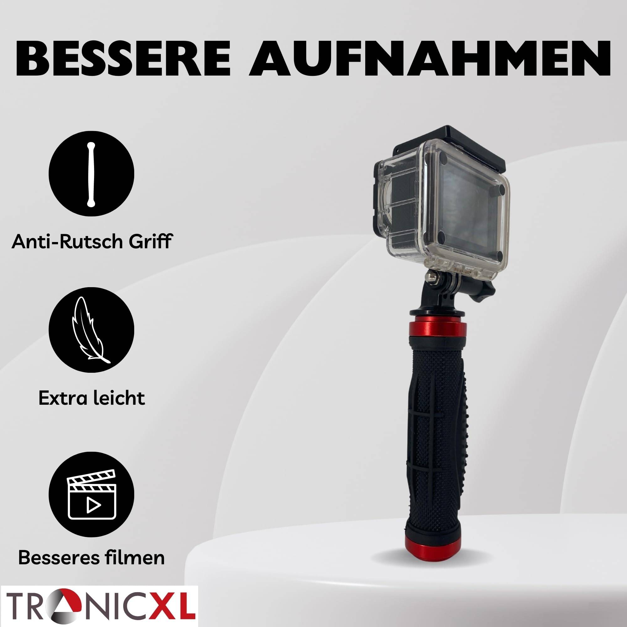 Actioncam Aluminium Handgriff Griff kompatibel mit DJI Osmo GoPro Hero Hero+ 3 4 5 6 7 8 9 10 11 12 13 Session Action Cam Kamera Halterung