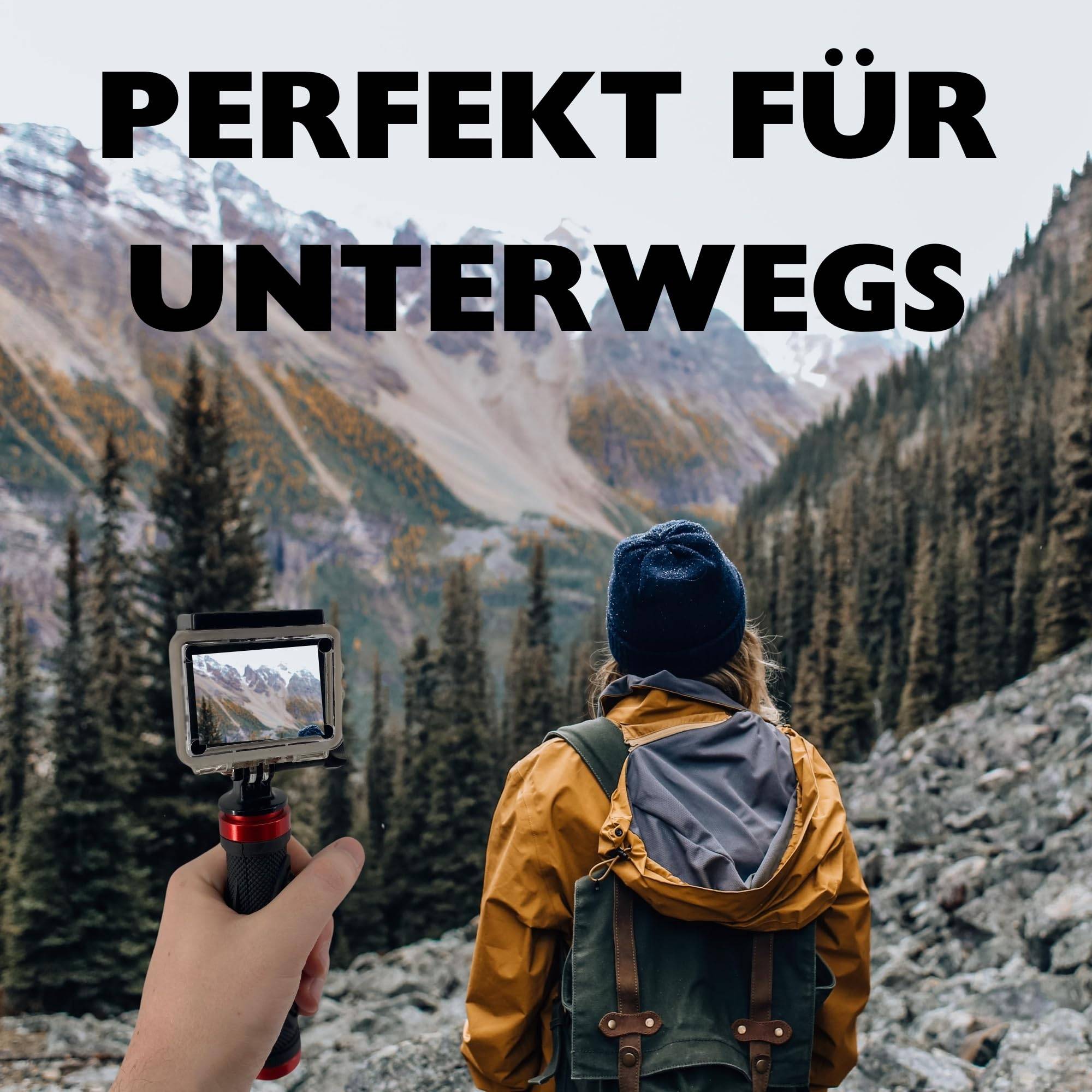 Actioncam Aluminium Handgriff Griff kompatibel mit DJI Osmo GoPro Hero Hero+ 3 4 5 6 7 8 9 10 11 12 13 Session Action Cam Kamera Halterung