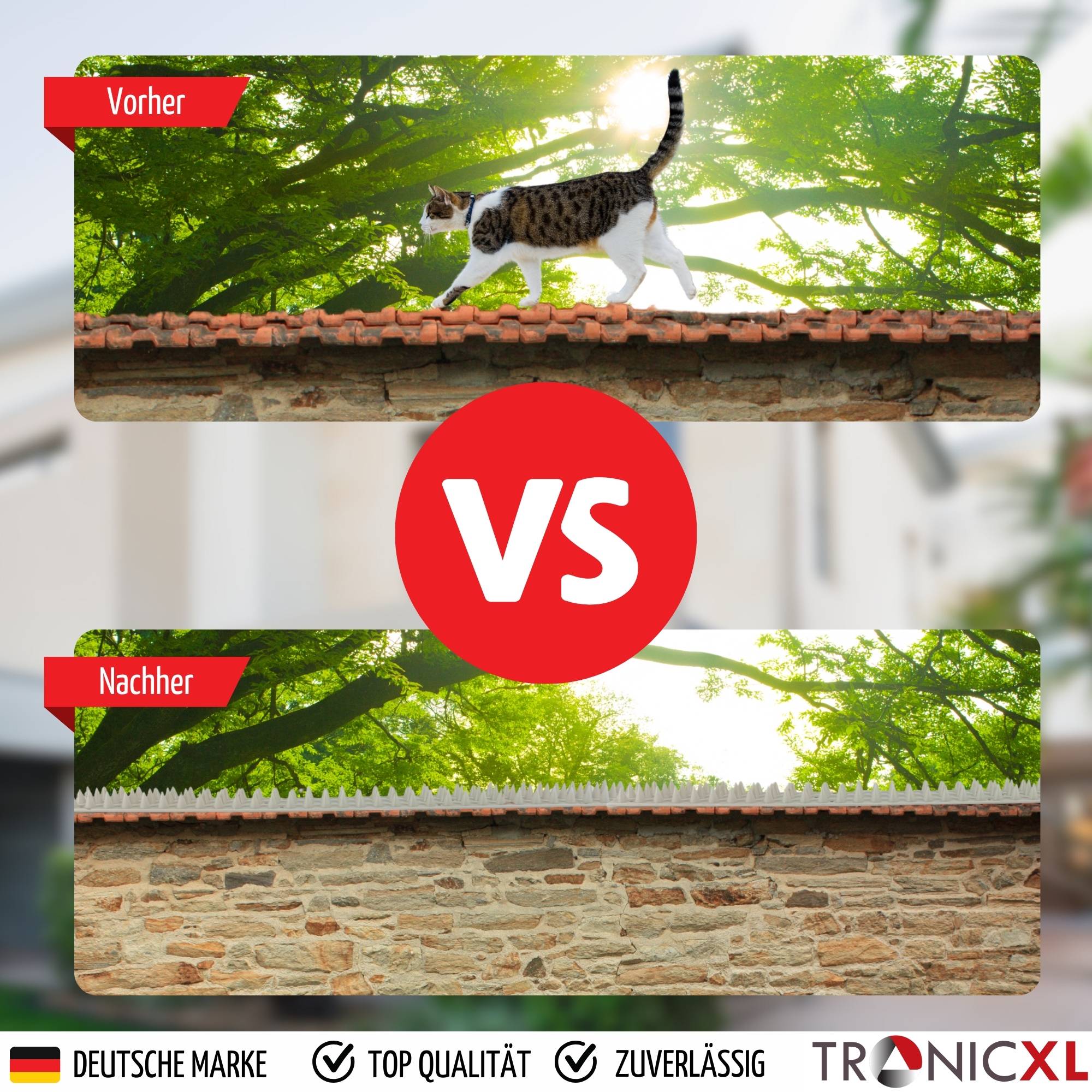 1x weiß Taubenspikes Taubenabwehr Vogelabwehr Spikes Vogelschutz hoch 50cm lang Katzenabwehr Stachel Dach Balkon