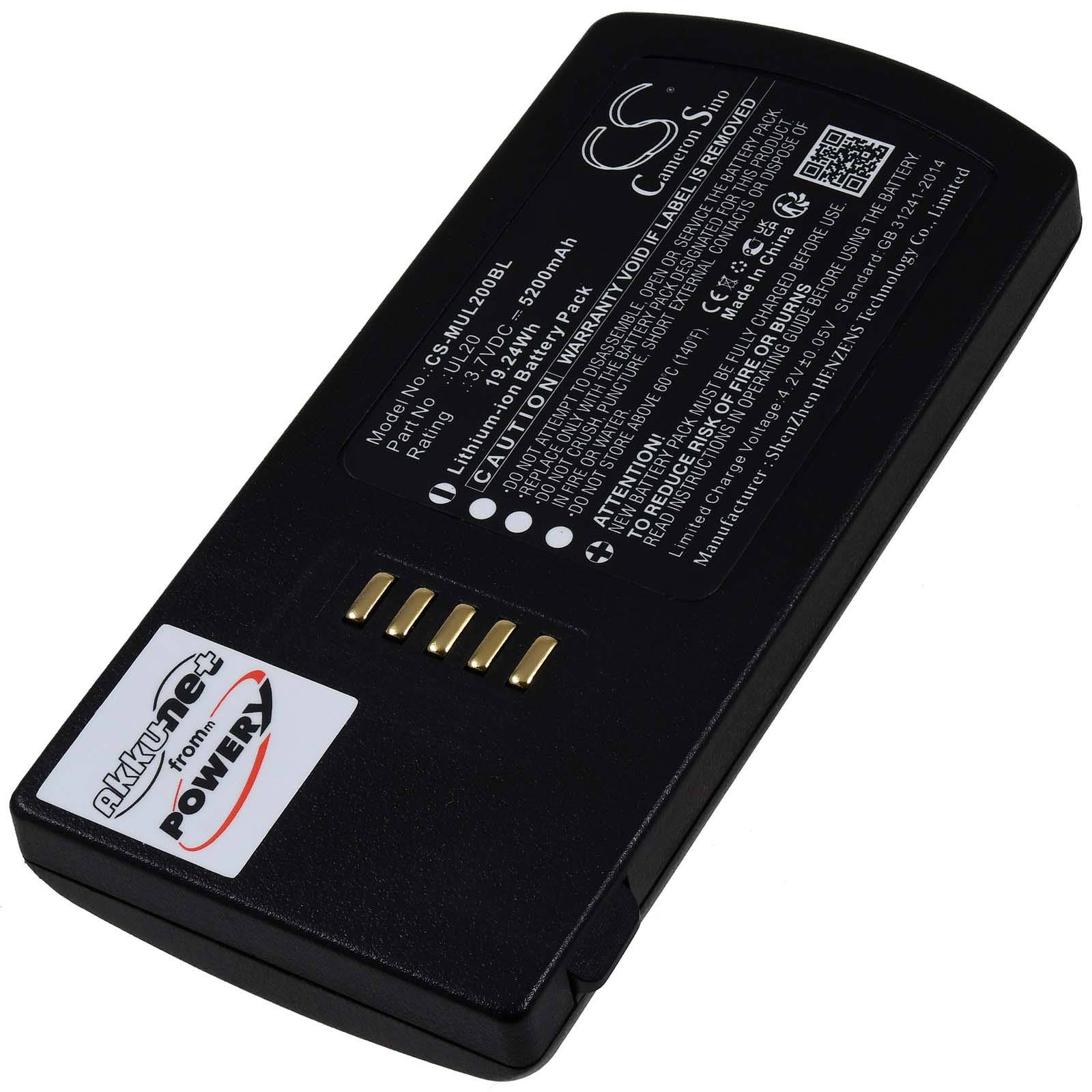 Powery Akku für M3 Mobile UL20 UL20F Barcode-Scanner, 3,7V, Li-Ion