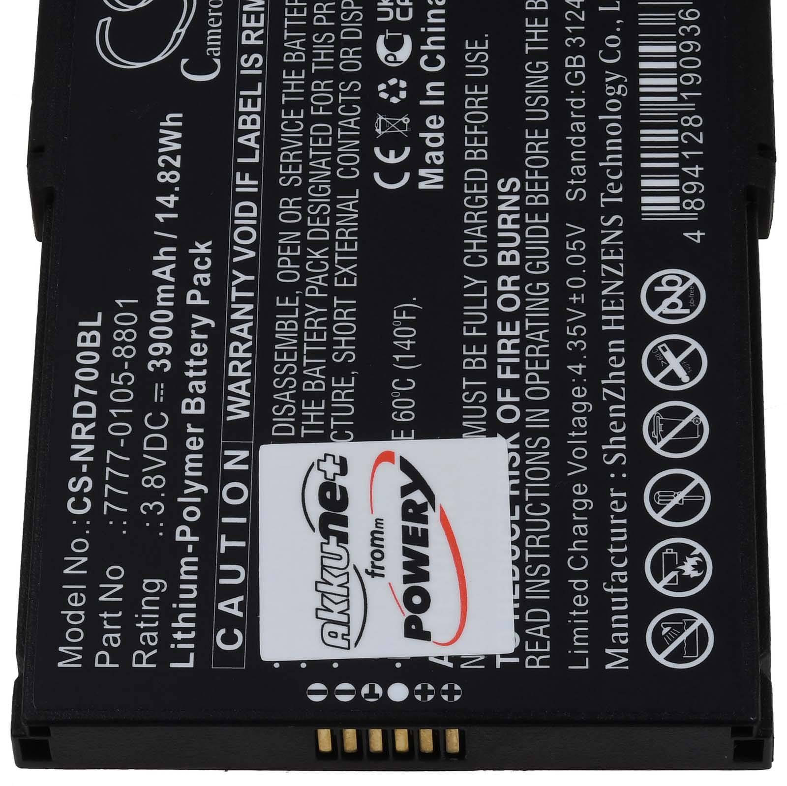 Powery Akku kompatibel mit NCR Orderman Typ 7777-0105-8801, 3,8V, Li-Polymer