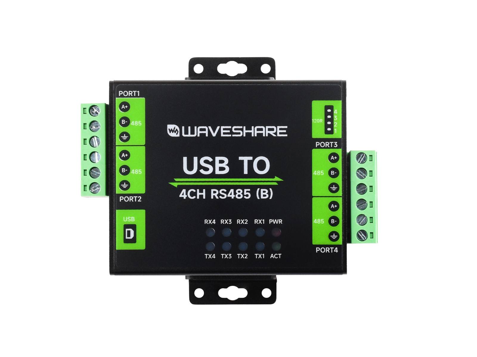 WaveShare Industrial Isolated USB to 4CH RS485 Converter (B) CH344L