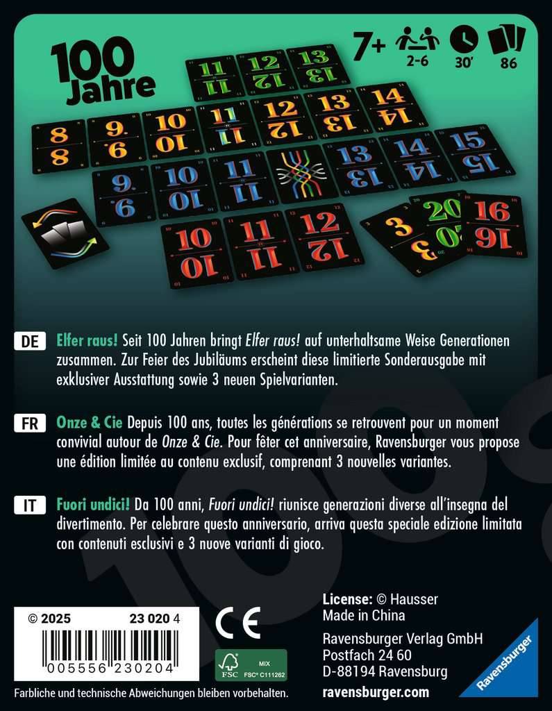 Ravensburger 23020 Elfer raus! 100 Jahre Jubiläumsedition