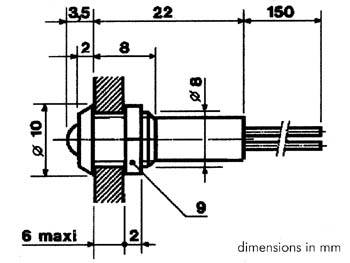LED-SIGNALLEUCHTE 24 V ROT - VERCHROMTES GEHÄUSE