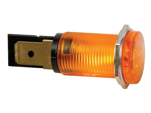 KONTROLL-LAMPE - RUND - GELB/ORANGE - 220 V - 14 mm
