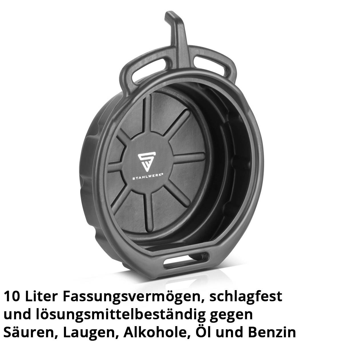 STAHLWERK 2-teiliges Set Ölauffangwanne 10 l + Ölwechselkanister 18 l