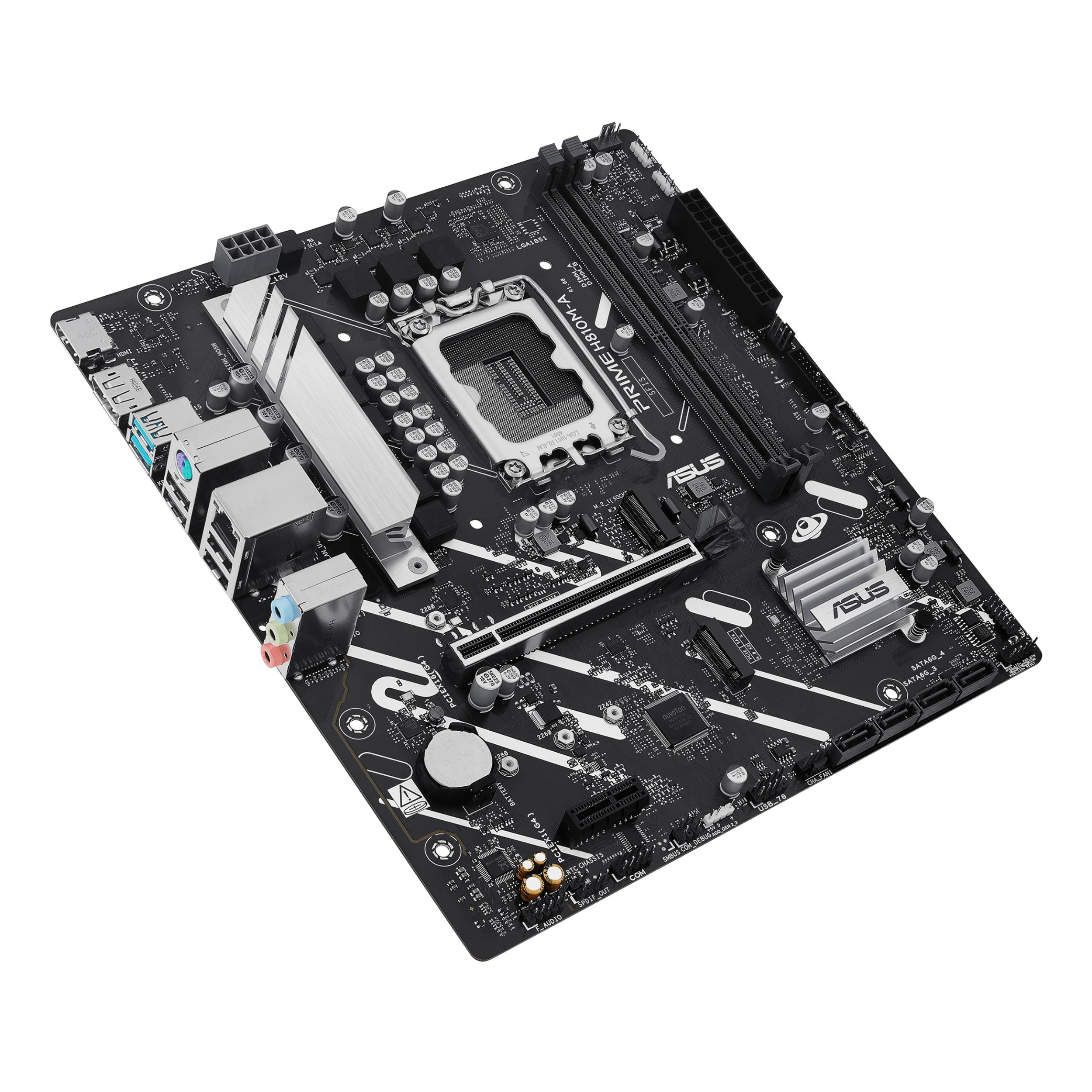 ASUS PRIME H810M-A-CSM - Motherboard - micro ATX - LGA1851-Sockel - H810 Chipsatz - USB-C 3.2 Gen 1, USB 3.2 Gen 2, USB 3.2 Gen 1 - Gigabit LAN