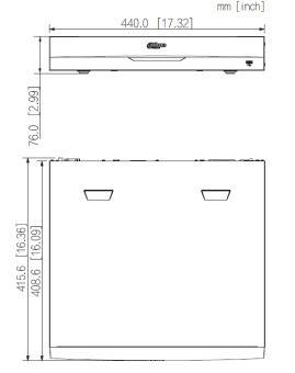 Eine technische Zeichnung eines rechteckigen Geräts mit den Abmessungen: Breite 76,0, Höhe 41,6 und Tiefe 40,6 Einheiten.