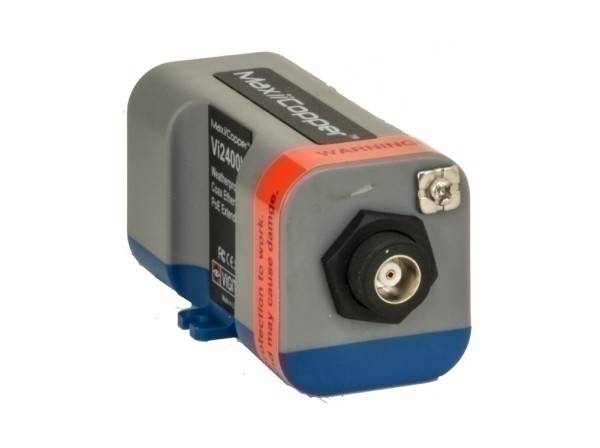 Extender VI-COAX-2400WP Barox, COAX Extender mit IP67 geschütztes Gehäuse, 1x IP und PoE+ über COAX-Kabel, Speisung übe