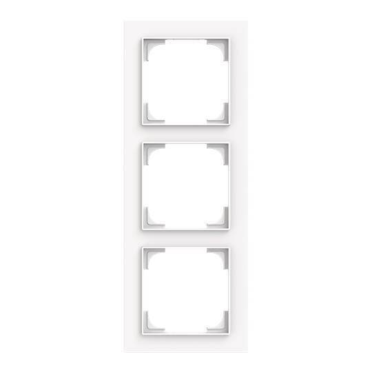 BJ Abdeckrahmen 3-fach 1723-44G Busch-art linear studioweiß Install.Baumaterial Schalter