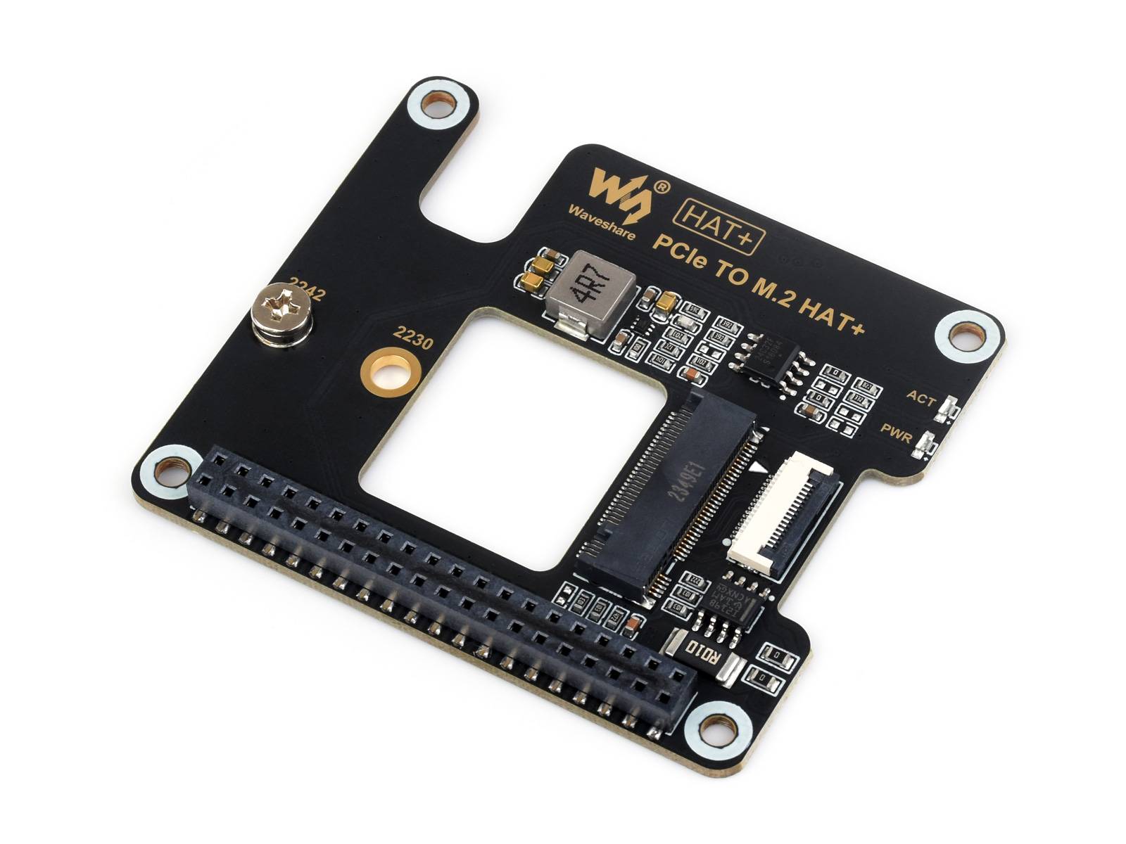 WaveShare PCIe to M.2 Adapter Basic Kit with 256GB SSD for Raspberry Pi 5