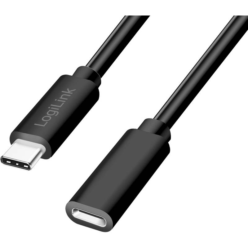 LogiLink CU0210, 1 m, USB C, USB C, USB 2.0, 480 Gbit/s, Schwarz