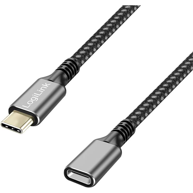 LogiLink CUA0109, 2 m, USB C, USB C, USB 3.2 Gen 1 (3.1 Gen 1), 5 Gbit/s, Schwarz, Grau