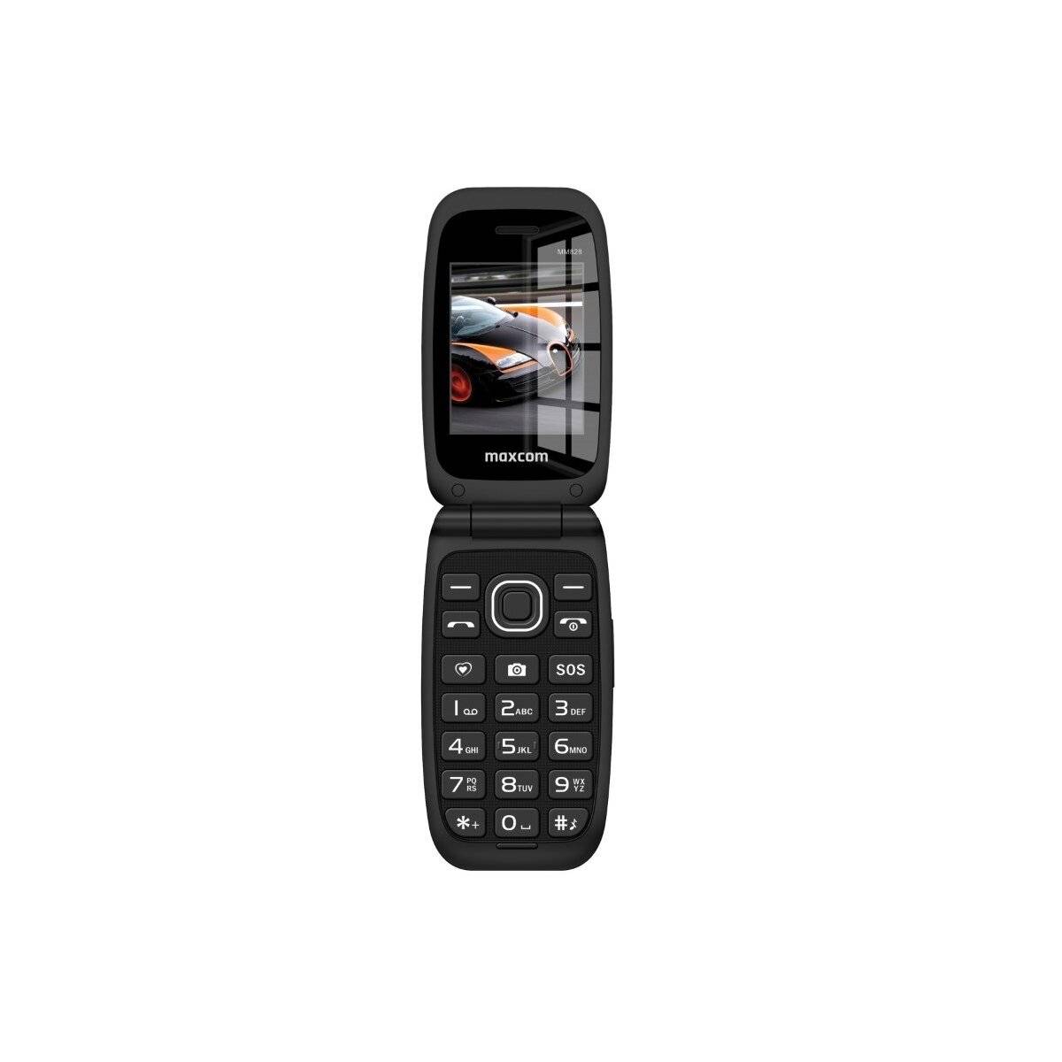 Maxcom Comfort MM828 4G Schwarz Klapphandy mit großem Display, SOS-Taste und 4G-Konnektivität