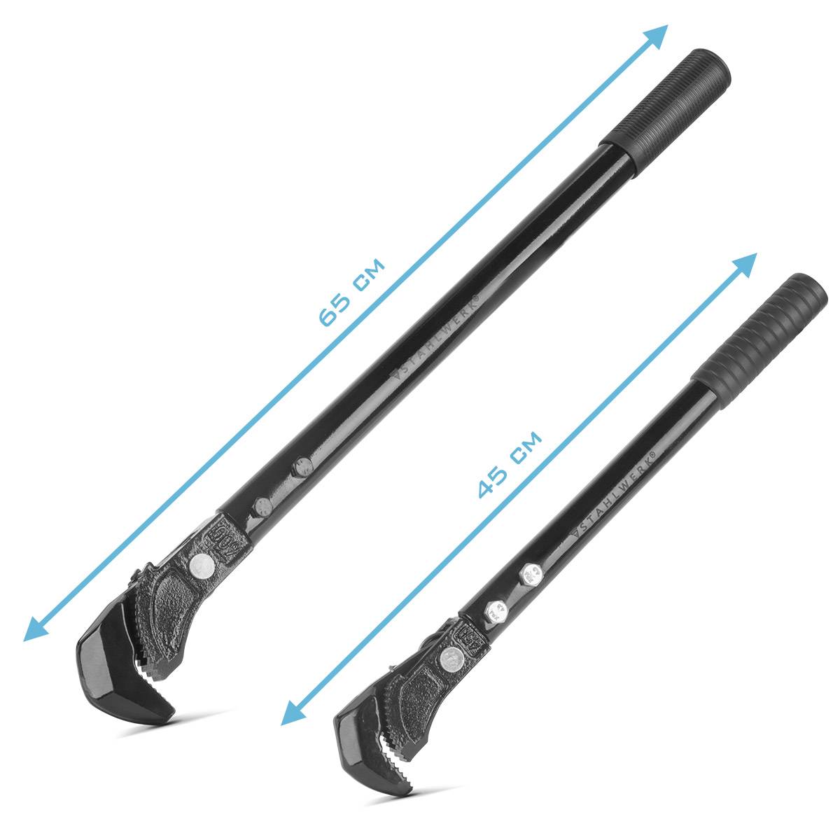 STAHLWERK Zangenschlüssel Set 450/600 mm (18"/24") Selbstjustierende Rohrzange