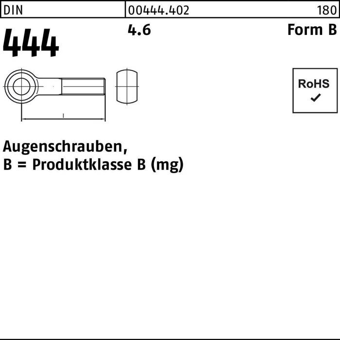 Augenschraube DIN 444 FormB BM 6x 55 4.6 25 Stück