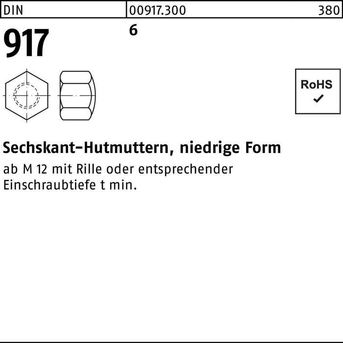 Sechskanthutmutter DIN 917 niedrige FormM5 6 1000 Stück