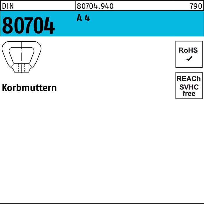 Korbmutter DIN 80704 M10 A 4 1 Stück