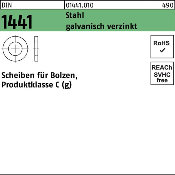 Scheibe DIN 1441 f.Bolzen 26x 40x 4 Stahl galv.verz. 200 Stück