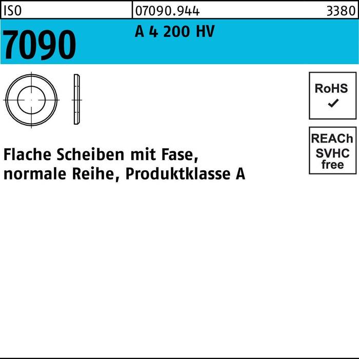Unterlegscheibe ISO 7090 Fase 27 A 4 200 HV 25 Stück