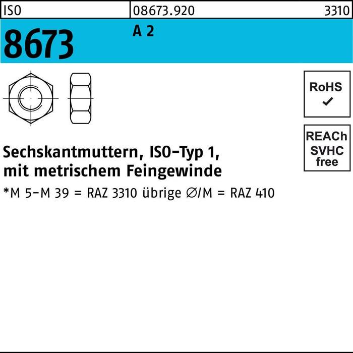 Sechskantmutter ISO 8673 M14x 1,5 A 2 25 Stück