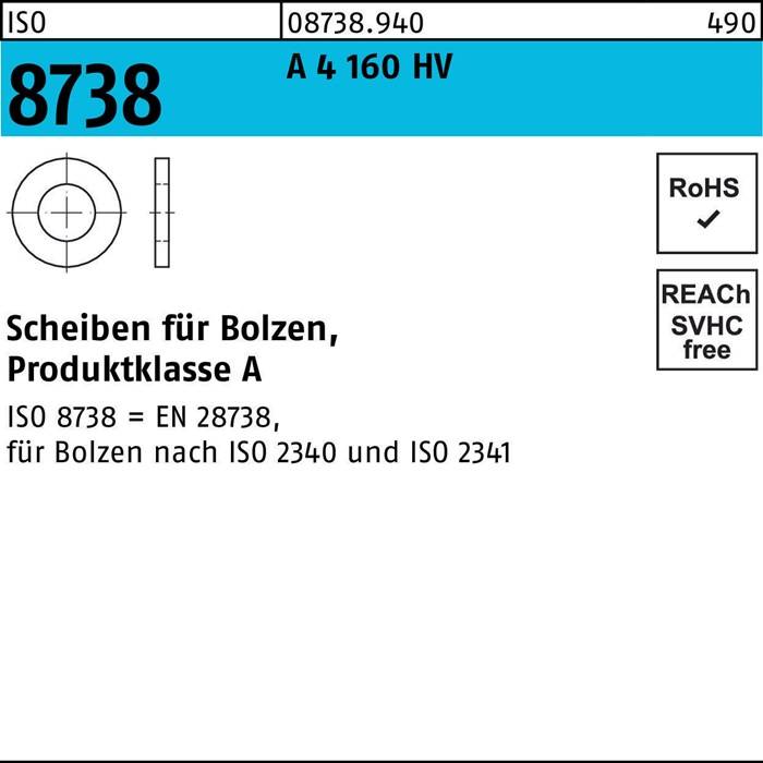 Scheibe ISO 8738 f.Bolzen 20 A 4 160 HV 10 Stück