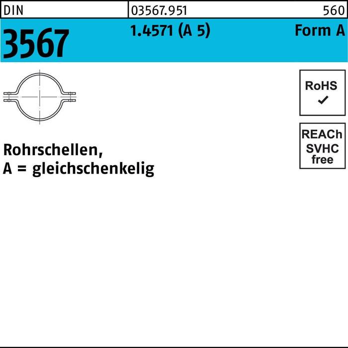Rohrschelle DIN 3567 gleichschenkelig A 61 / NW 50 A 5 10St.