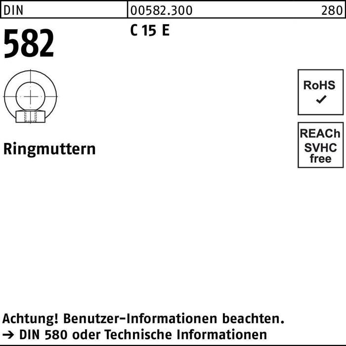 Ringmutter DIN 582 M6 C 15 E 25 Stück