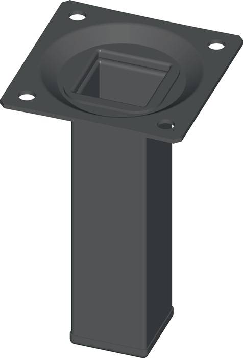 Möbelfuß schwarz RAL 9005 25x25mm H.500mm Platte ALFER ELEMENT SYSTEM