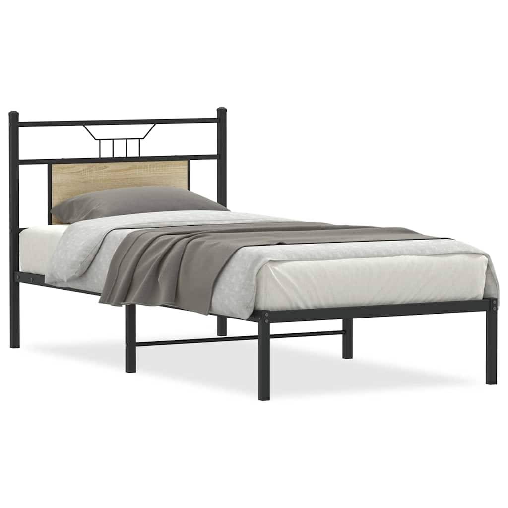 vidaXL Bettgestell ohne Matratze Sonoma-Eiche 90x200 cm Holzwerkstoff