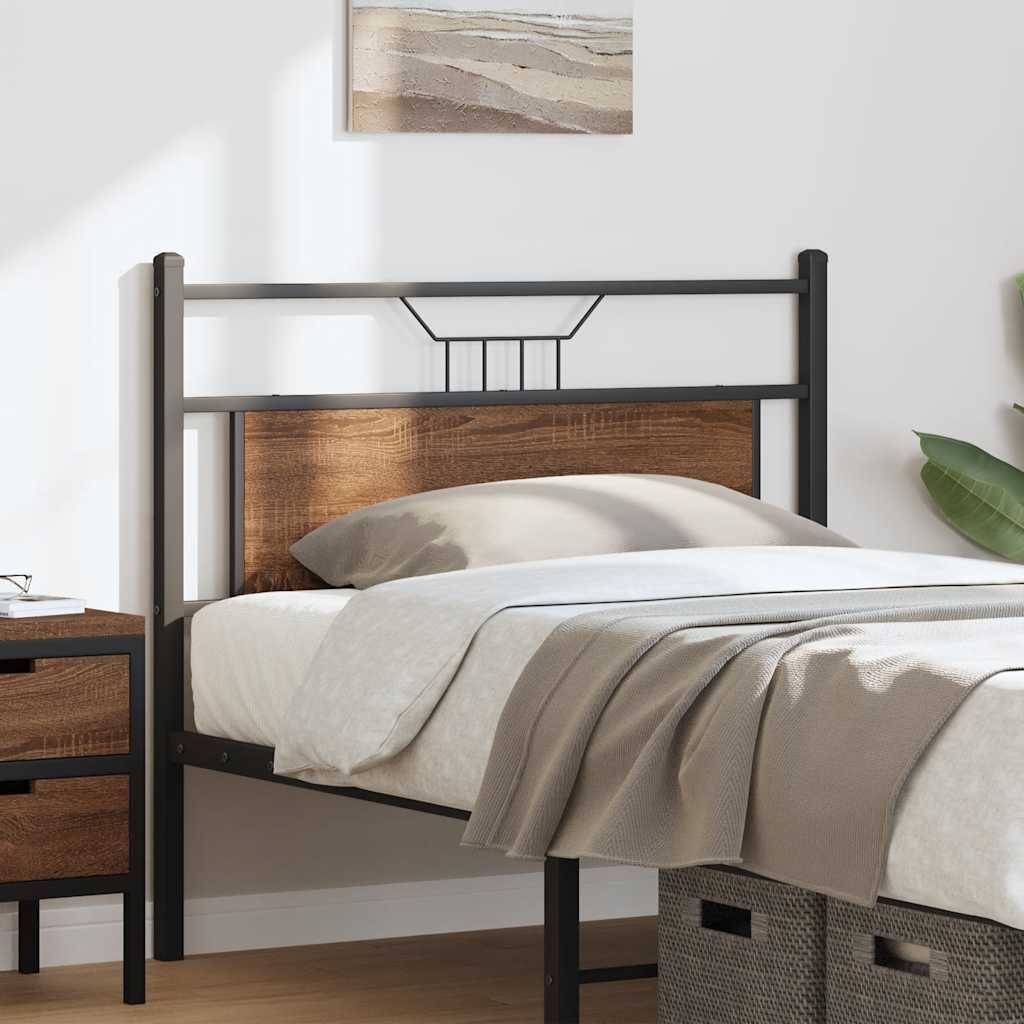 vidaXL Kopfteil Braun Eichen-Optik 100 cm Holzwerkstoff und Stahl