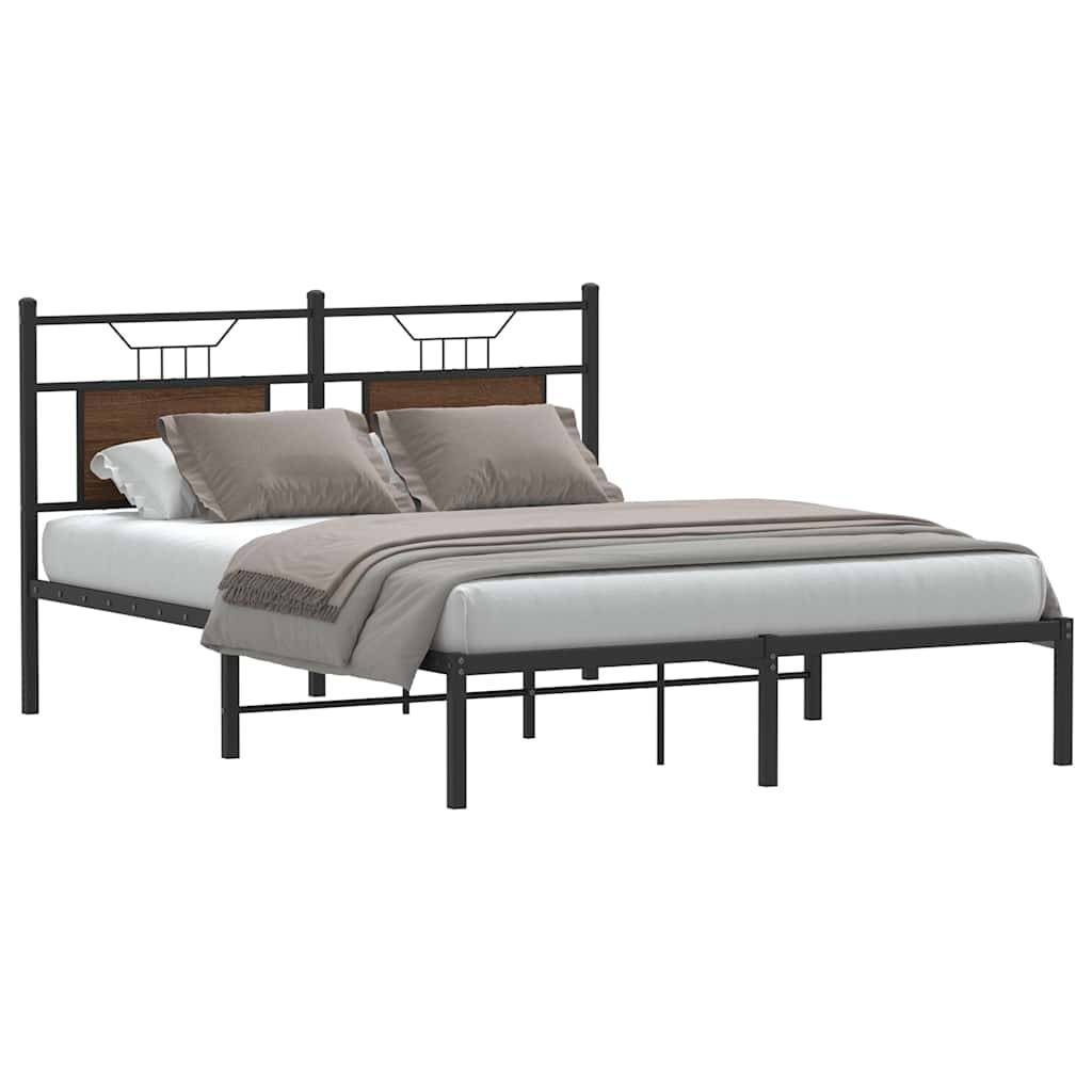 vidaXL Bettgestell ohne Matratze Braun Eiche 137x190 cm Holzwerkstoff