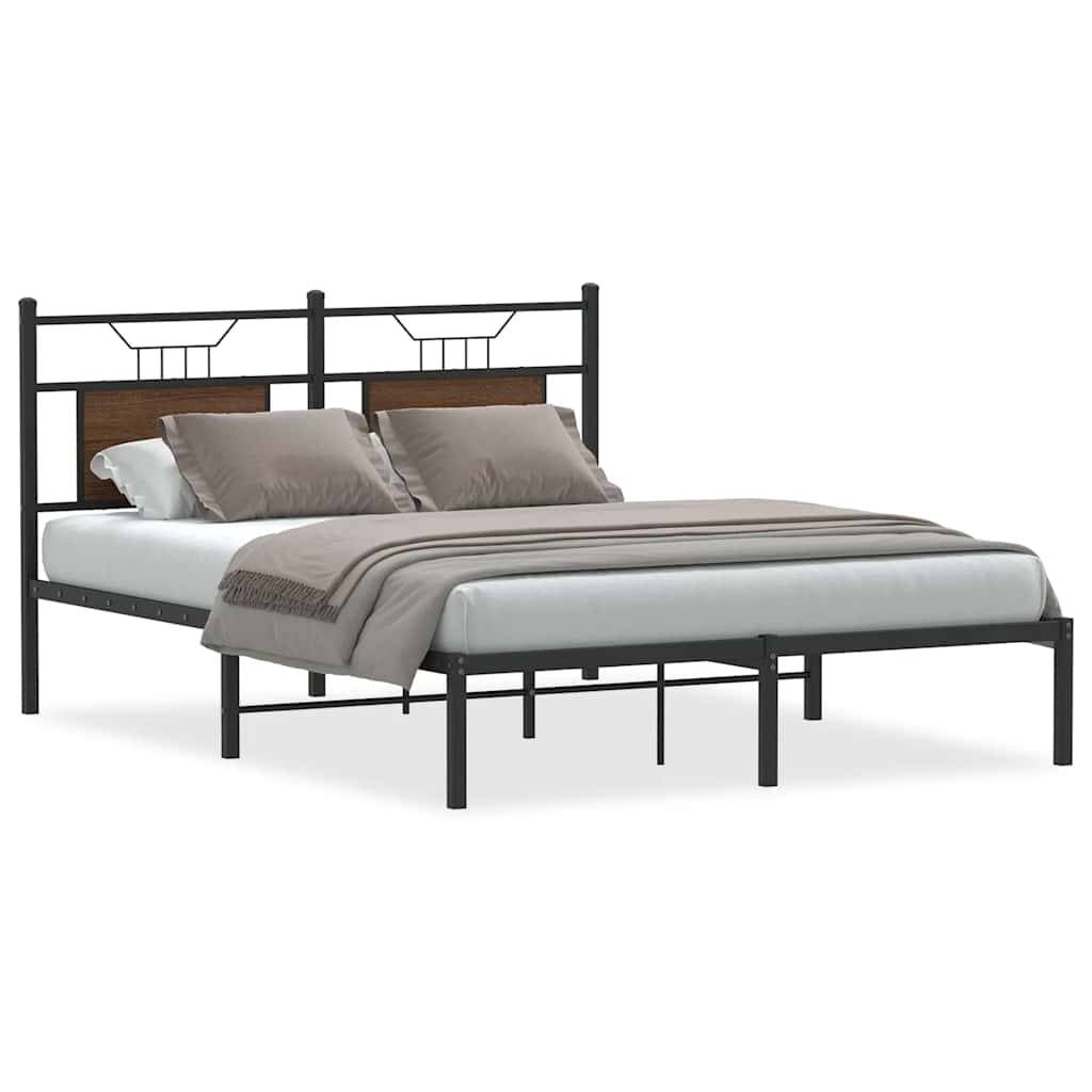 vidaXL Bettgestell ohne Matratze Braun Eiche 137x190 cm Holzwerkstoff