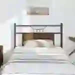vidaXL Kopfteil Braun Eichen-Optik 80 cm Holzwerkstoff und Stahl vidaXL Kopfteil Braun Eichen-Optik 80 cm Holzwerkstoff und Stahl