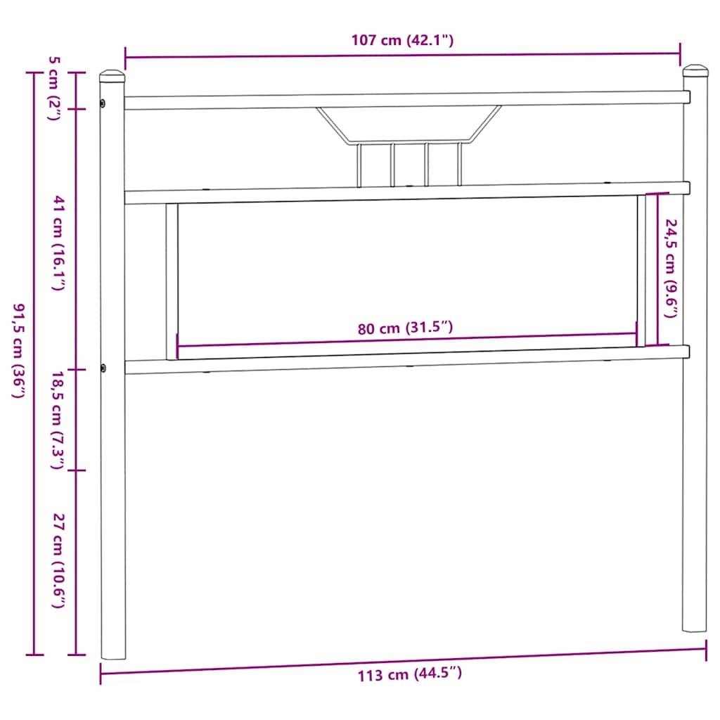 vidaXL Kopfteil Räuchereiche 107 cm Holzwerkstoff und Stahl