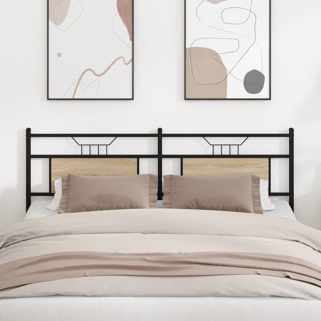 vidaXL Kopfteil Sonoma-Eiche 180 cm Holzwerkstoff und Stahl