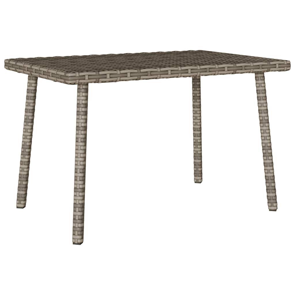 vidaXL Garten-Couchtisch Rechteckig Grau 60x40x37 cm Poly Rattan