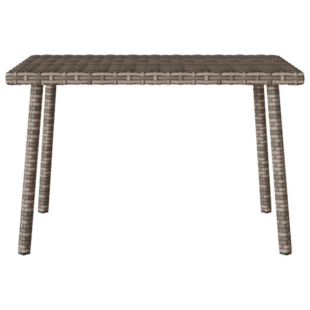 vidaXL Garten-Couchtisch Rechteckig Grau 60x40x37 cm Poly Rattan