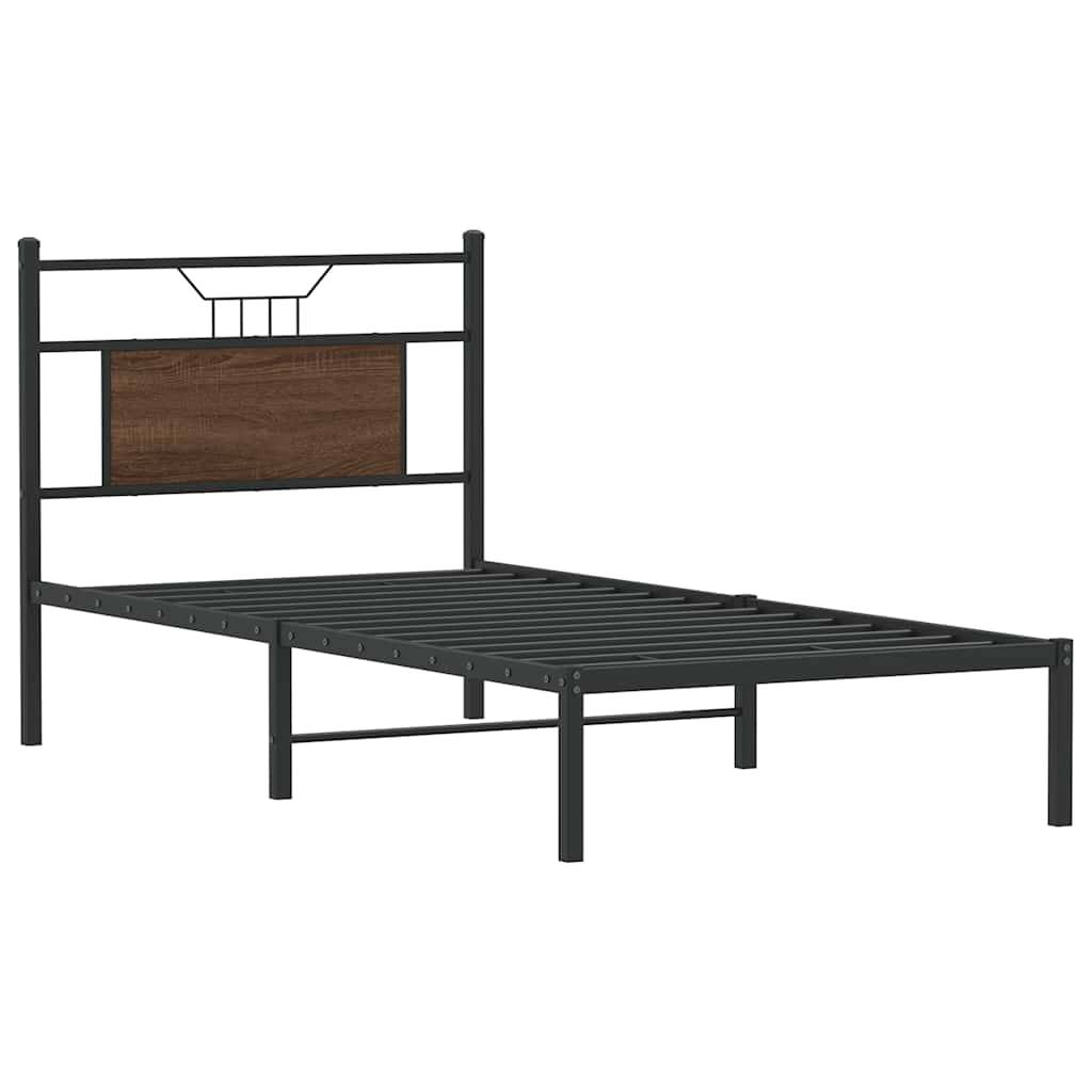 vidaXL Bettgestell ohne Matratze Braun Eiche 90x190 cm Holzwerkstoff