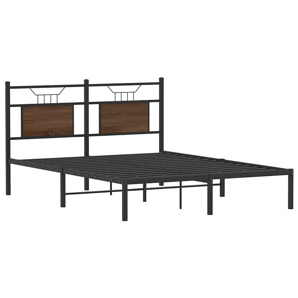 vidaXL Bettgestell ohne Matratze Braun Eiche 150x200 cm Holzwerkstoff