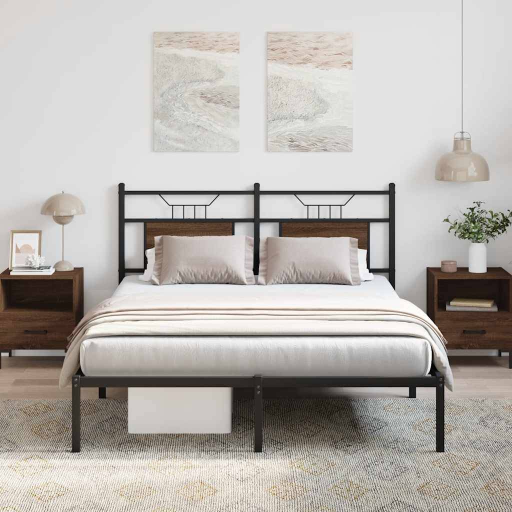 vidaXL Bettgestell ohne Matratze Braun Eiche 137x190 cm Holzwerkstoff